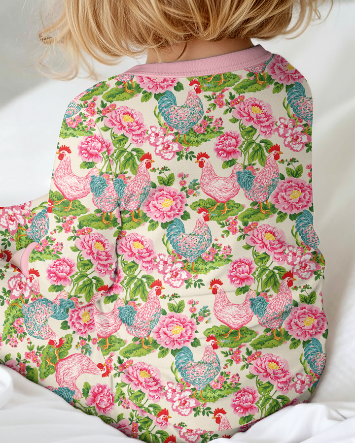 Chicken and Peony Mommy And Me Matching Bamboo Convertible Zippy