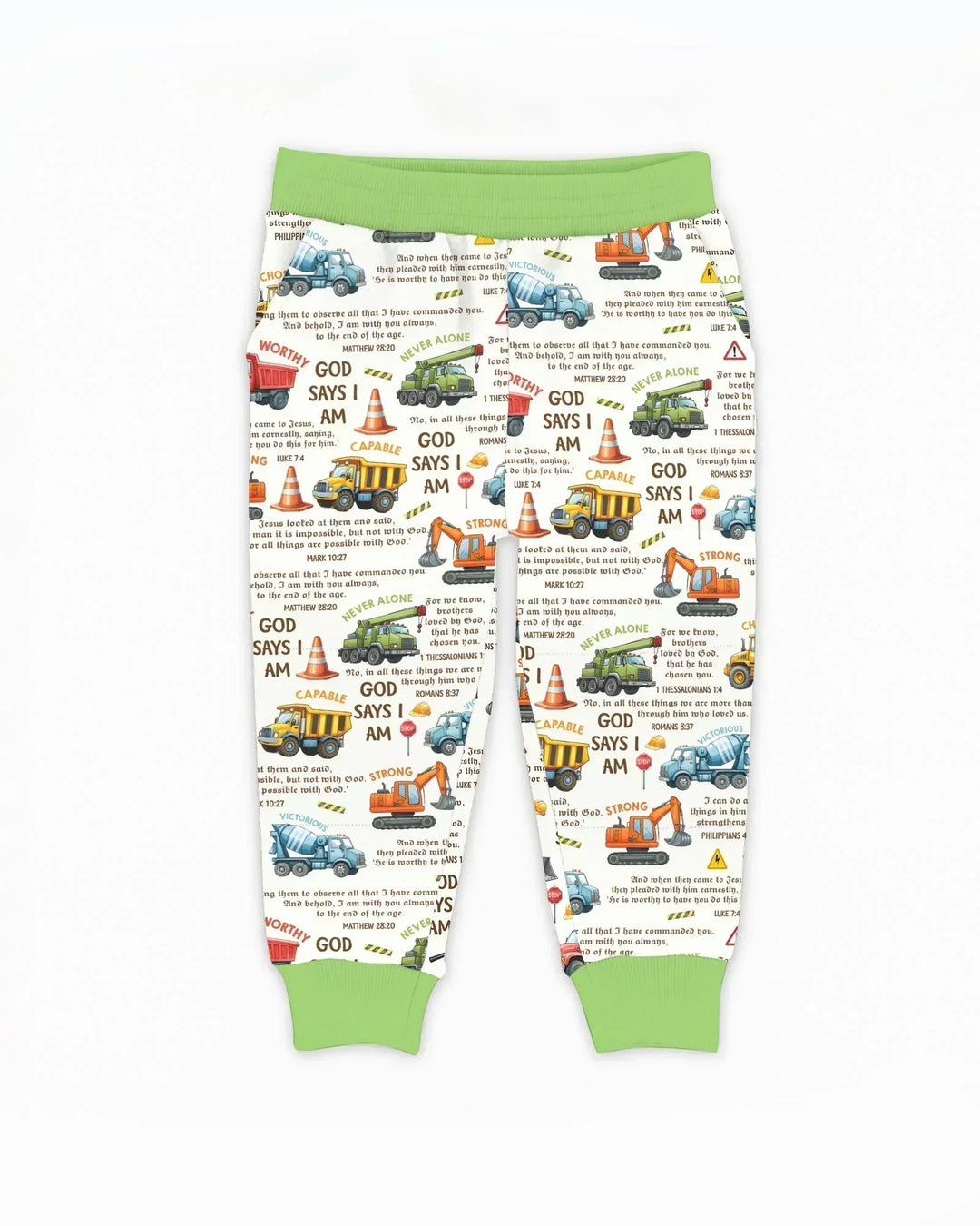 Bible Verse Construction Trucks Bamboo Jogger