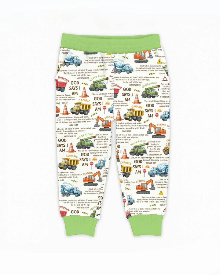 Bible Verse Construction Trucks Bamboo Jogger