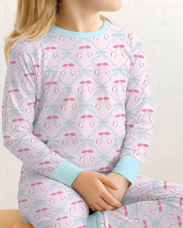 Zweiteiliges Langarm-Pyjama-Set mit Sommerfrüchten