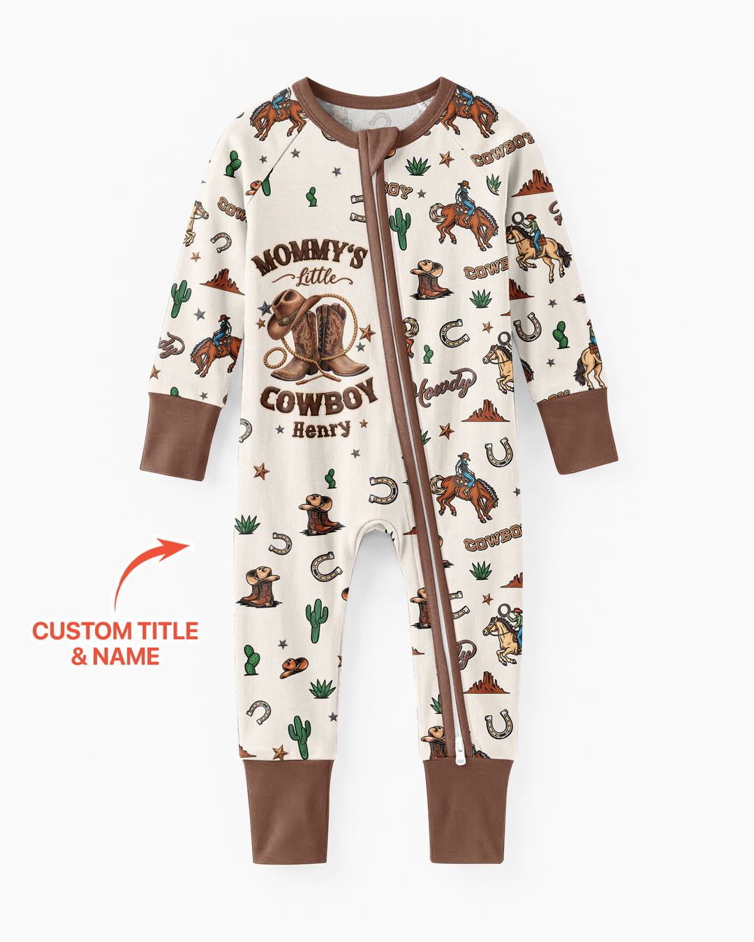 Personalized Family's Little Cowboy Bamboo Convertible Zippy