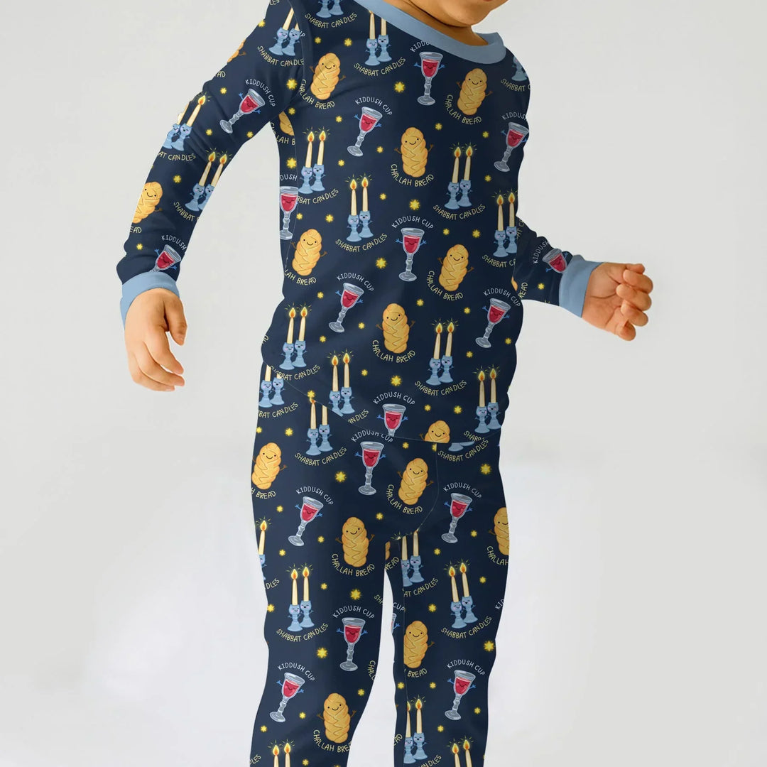 Shabbat Eve Bamboo Two Piece Long Sleeve Pajama Set