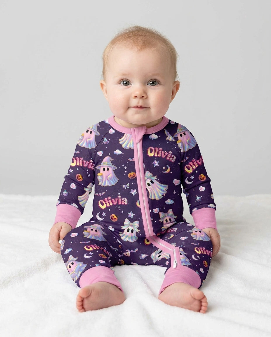 Holographic Cute Ghost Bamboo Convertible Zippy