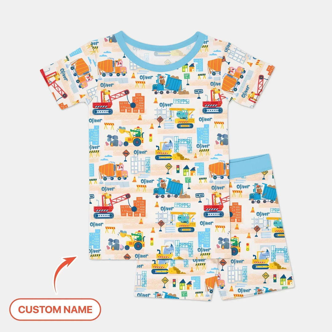 Zweiteiliges Pyjama-Set mit kurzen Ärmeln und Shorts im Sommer-Design