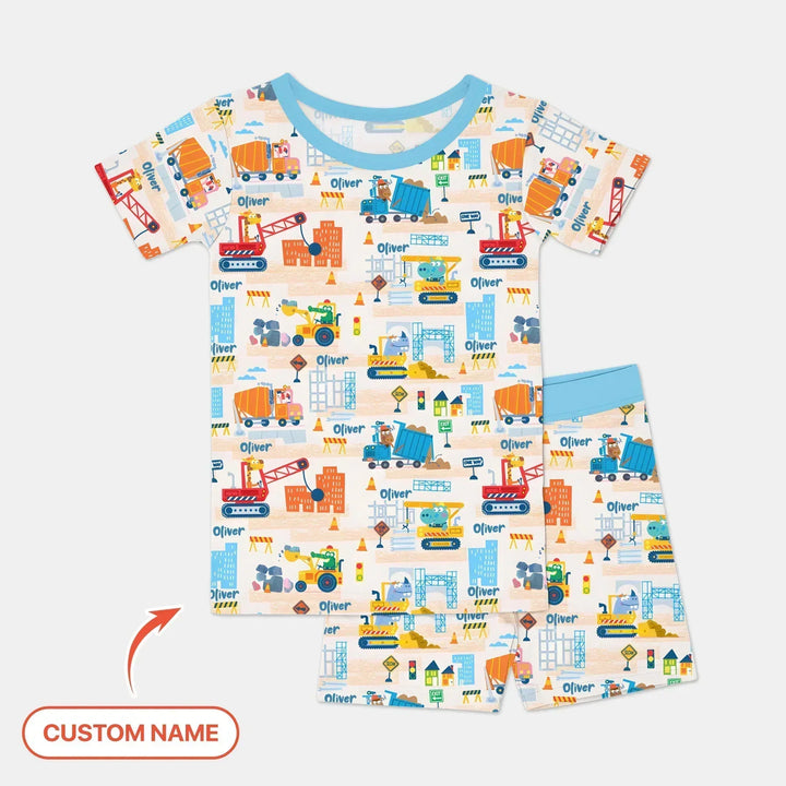 Zweiteiliges Pyjama-Set mit kurzen Ärmeln und Shorts im Sommer-Design