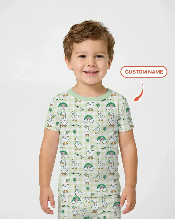 Zweiteiliges, kurzärmliges Pyjama-Set mit Marienkäfern