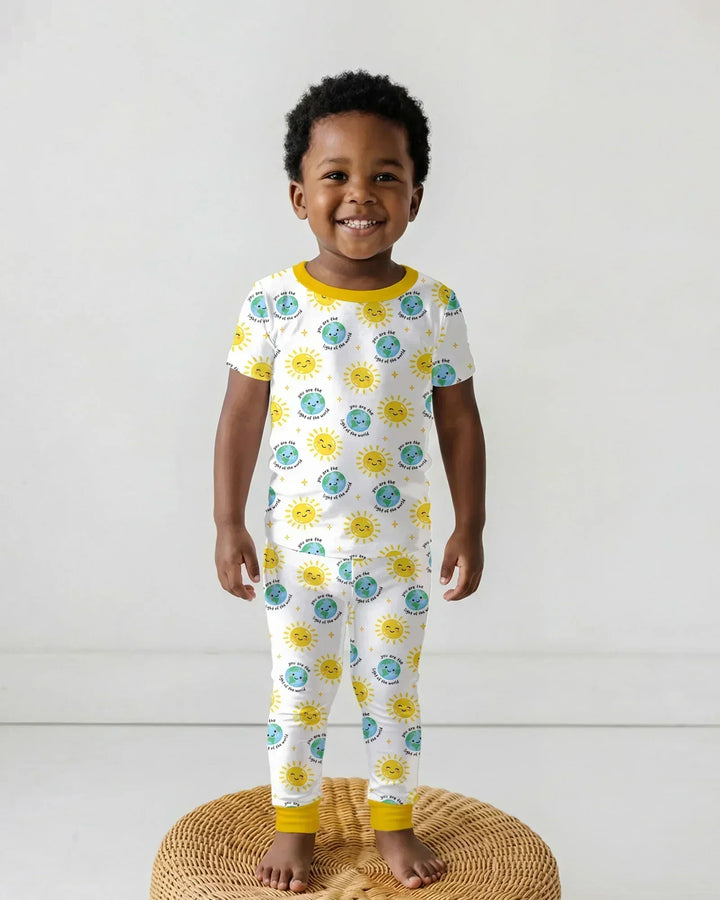 Zweiteiliges, kurzärmliges Pyjama-Set mit Marienkäfern