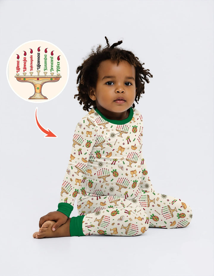Zweiteiliges Langarm-Pyjama-Set mit Sommerfrüchten