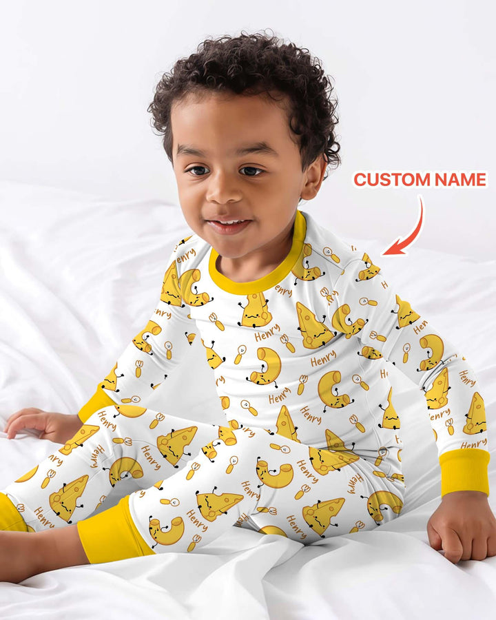 Zweiteiliges Langarm-Pyjama-Set mit Sommerfrüchten