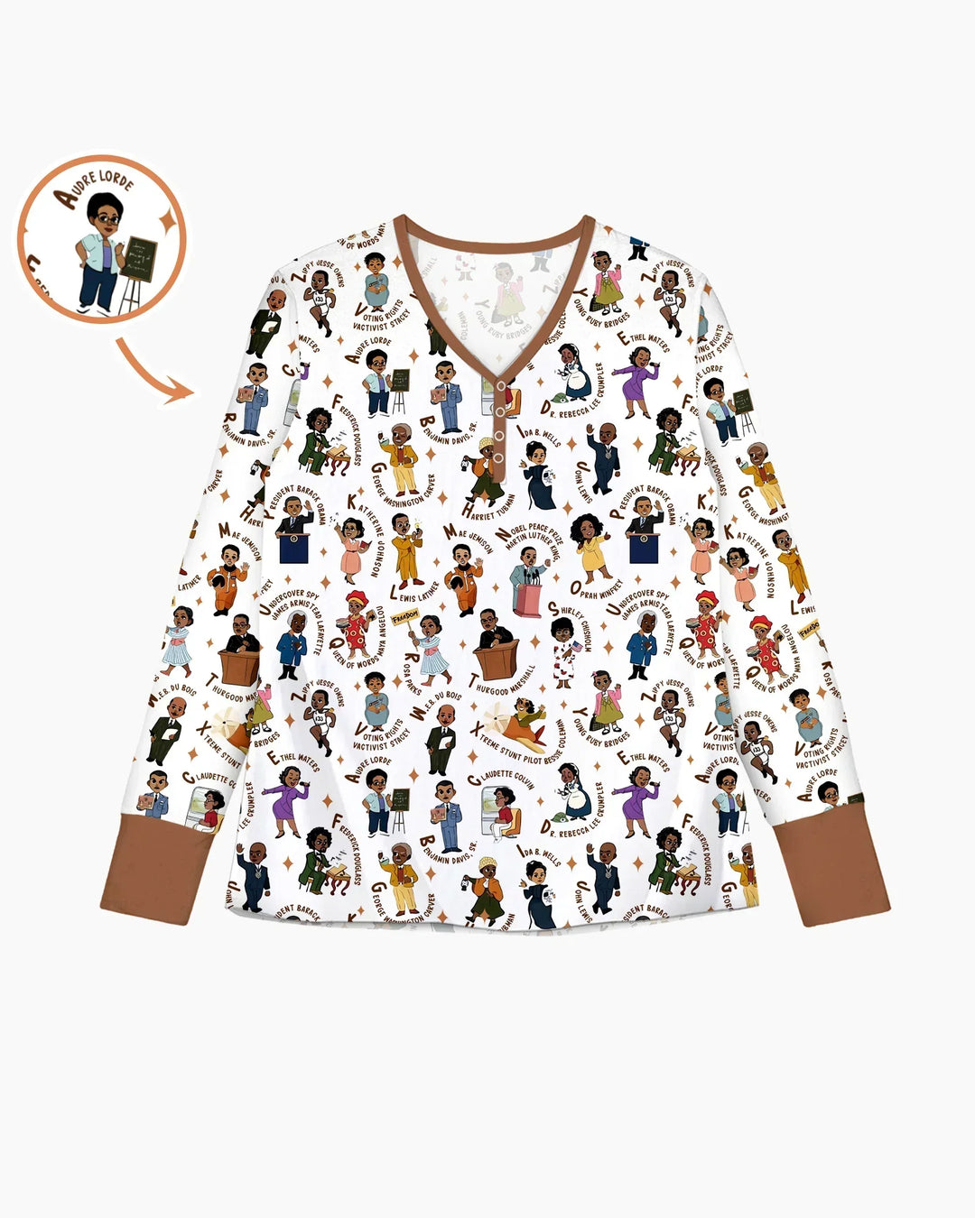 Black Legacy ABCs Familien-Pyjama-Set aus Bambus für Damen