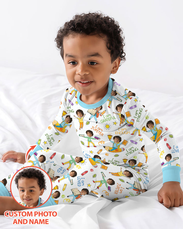 Zweiteiliges Langarm-Pyjama-Set mit Sommerfrüchten