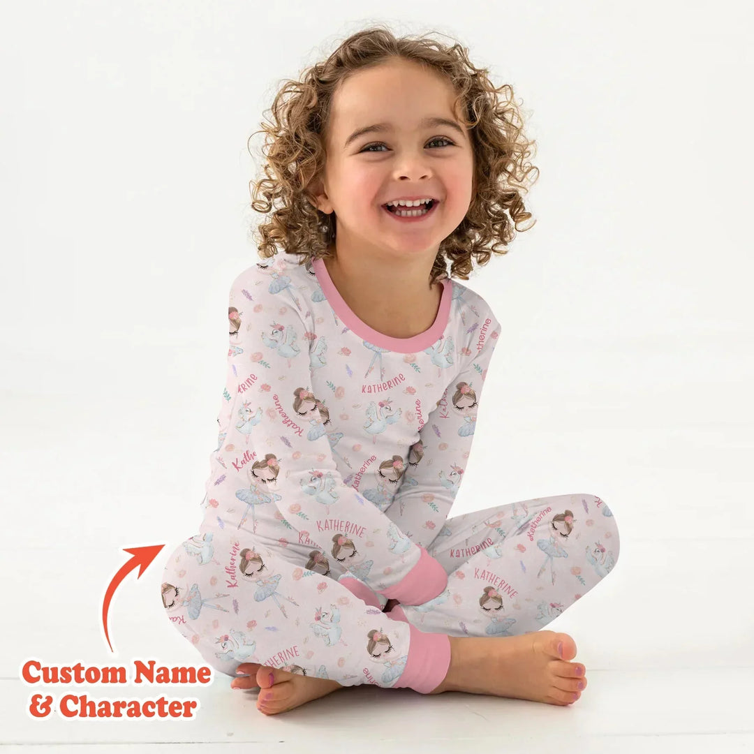 Zweiteiliges Langarm-Pyjama-Set mit Sommerfrüchten