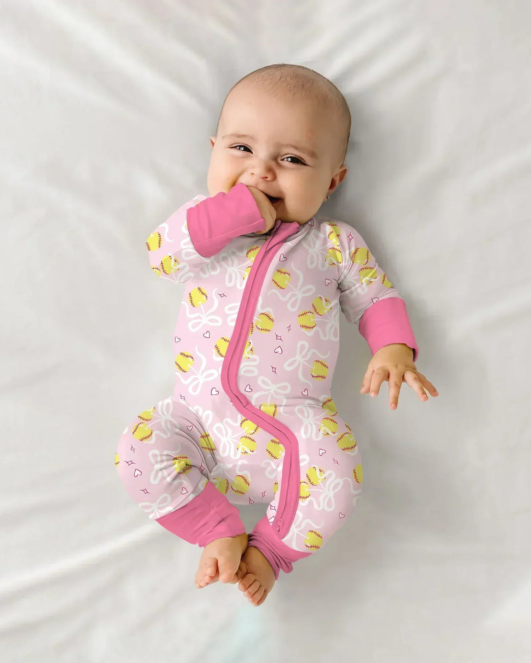 Softball Cherry Mom And Girl Matching Bamboo Convertible Zippy