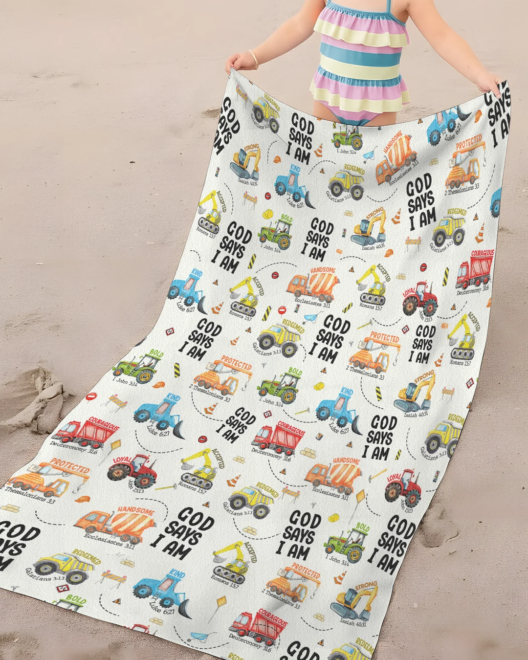Gott sagt, ich bin Jungen Bambus Strandtuch