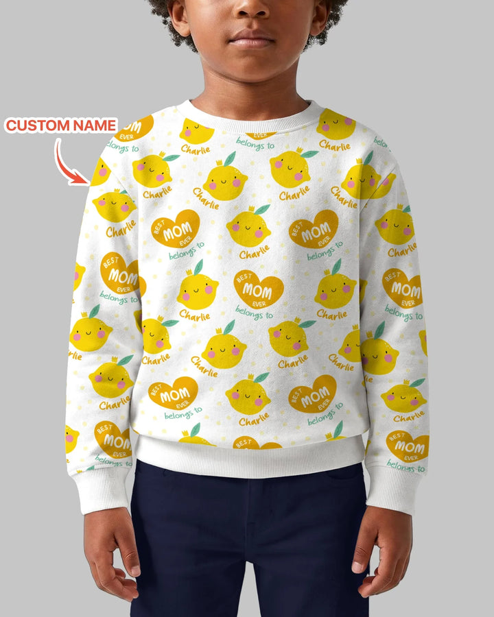 Personalisiertes Best Mom Ever gehört zu (Name) Bambus Crewneck Sweatshirt