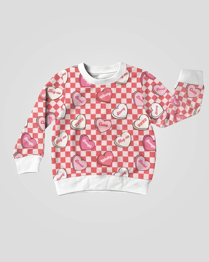 Valentine in Hearts Bambus Rundhals-Sweatshirt