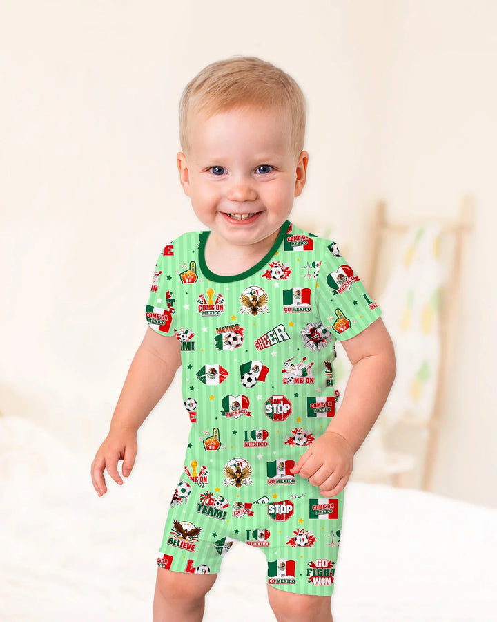 Schlafanzug-Set zweiteilig, kurze Ärmel, kurze Hose, Bambus