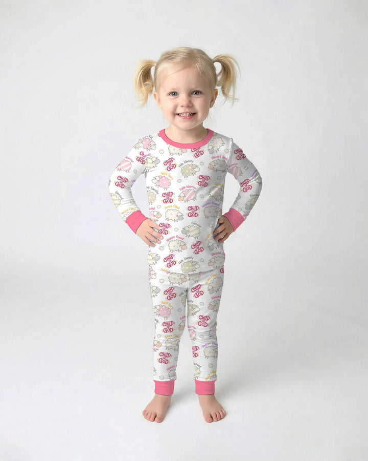 Zweiteiliges Langarm-Pyjama-Set mit Sommerfrüchten