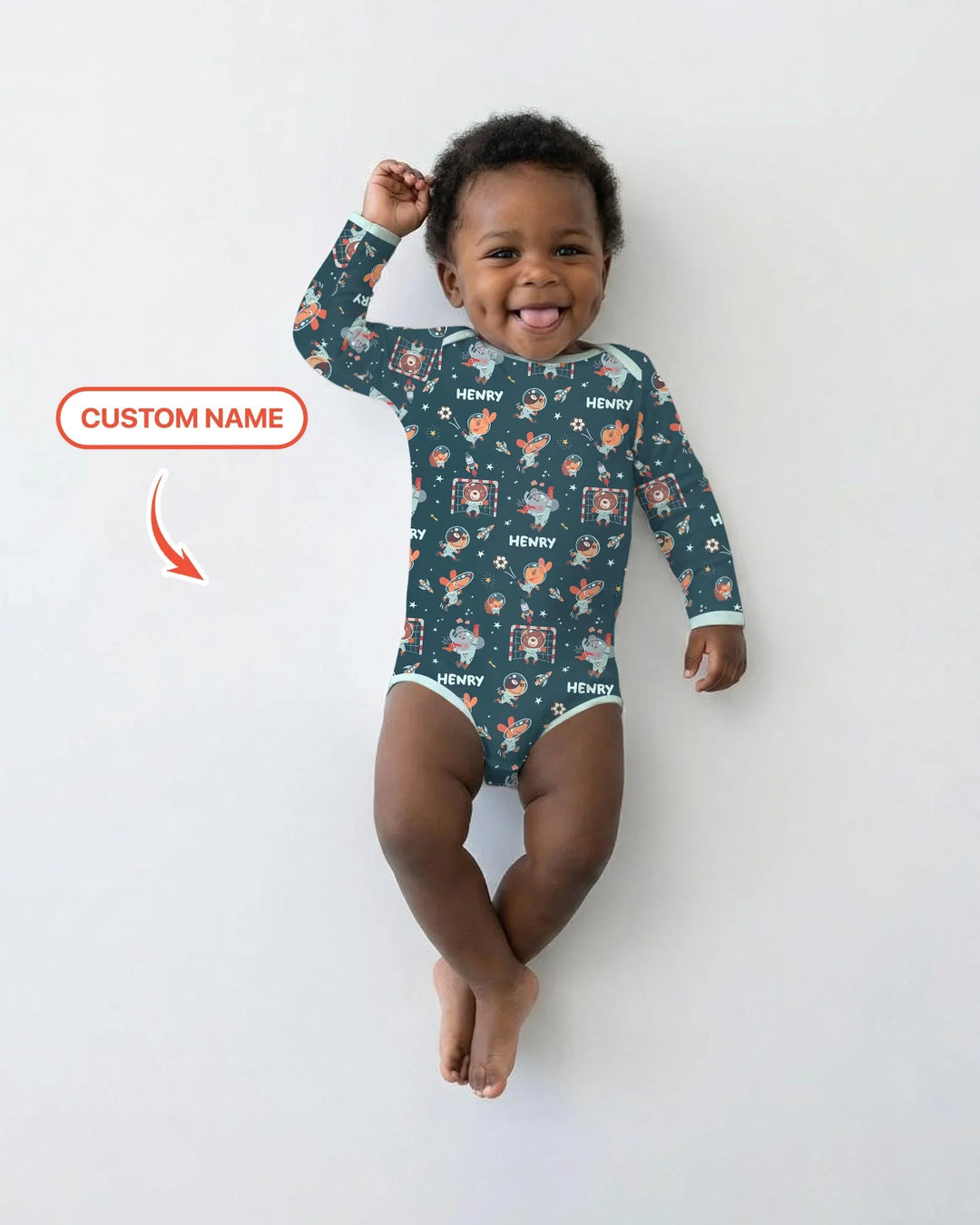 Gerippte Babykleidung mit individuellem Foto - Weich &amp; Skizzenhaft