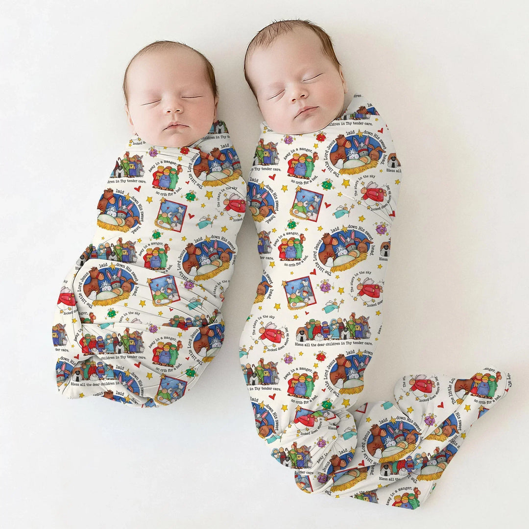 Away In A Manger Blessings Bamboo Swaddle Blanket