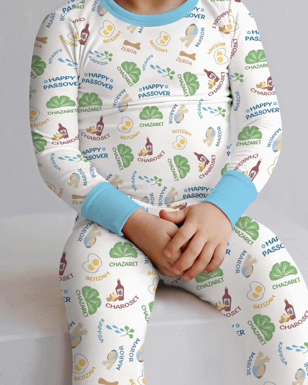 Zweiteiliges Langarm-Pyjama-Set mit Sommerfrüchten