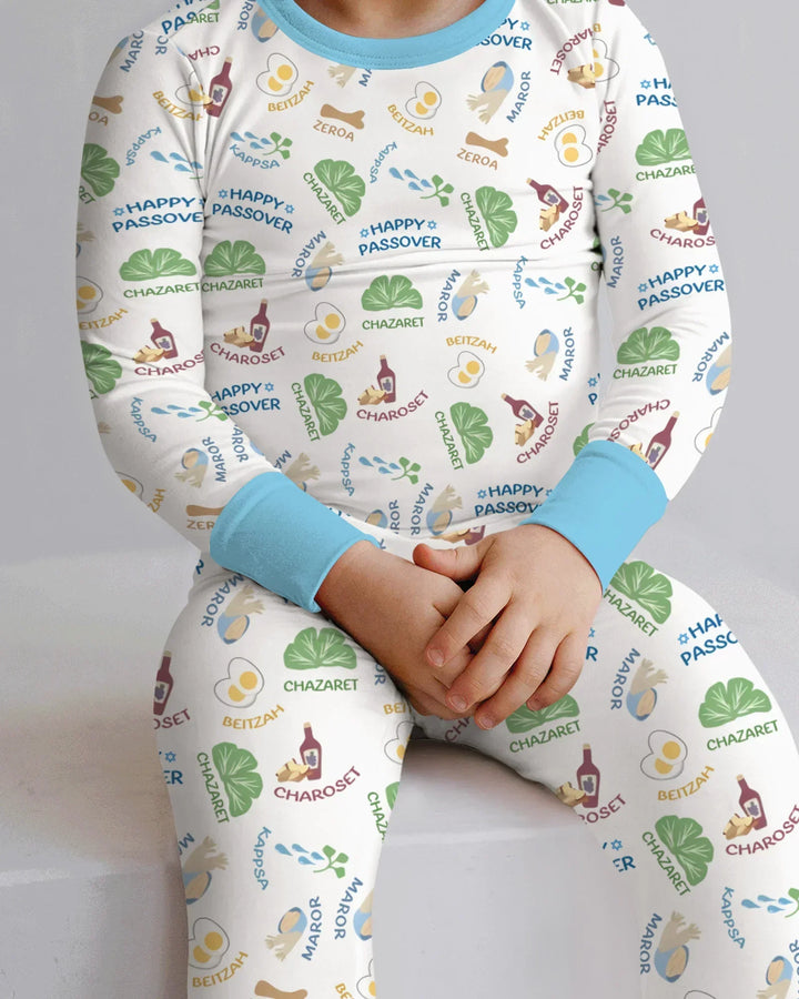 Zweiteiliges Langarm-Pyjama-Set mit Sommerfrüchten