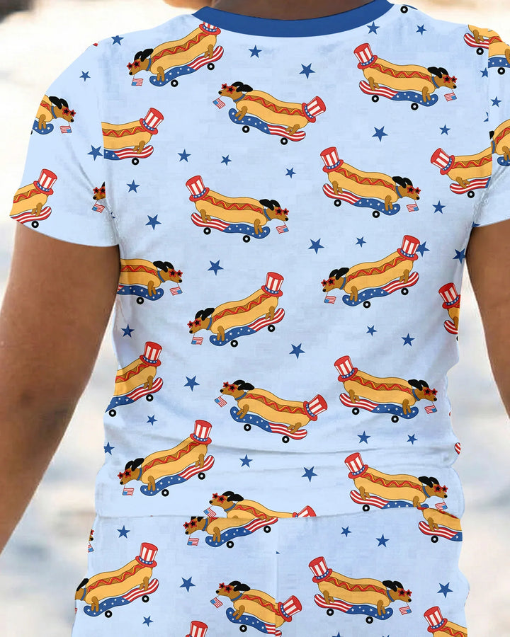 Zweiteiliges, kurzärmliges Pyjama-Set mit Marienkäfern