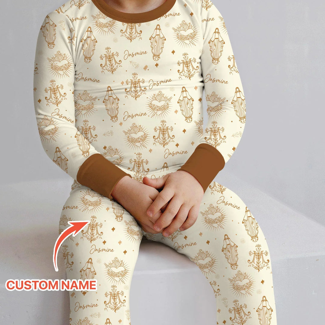 Zweiteiliges Langarm-Pyjama-Set mit Sommerfrüchten