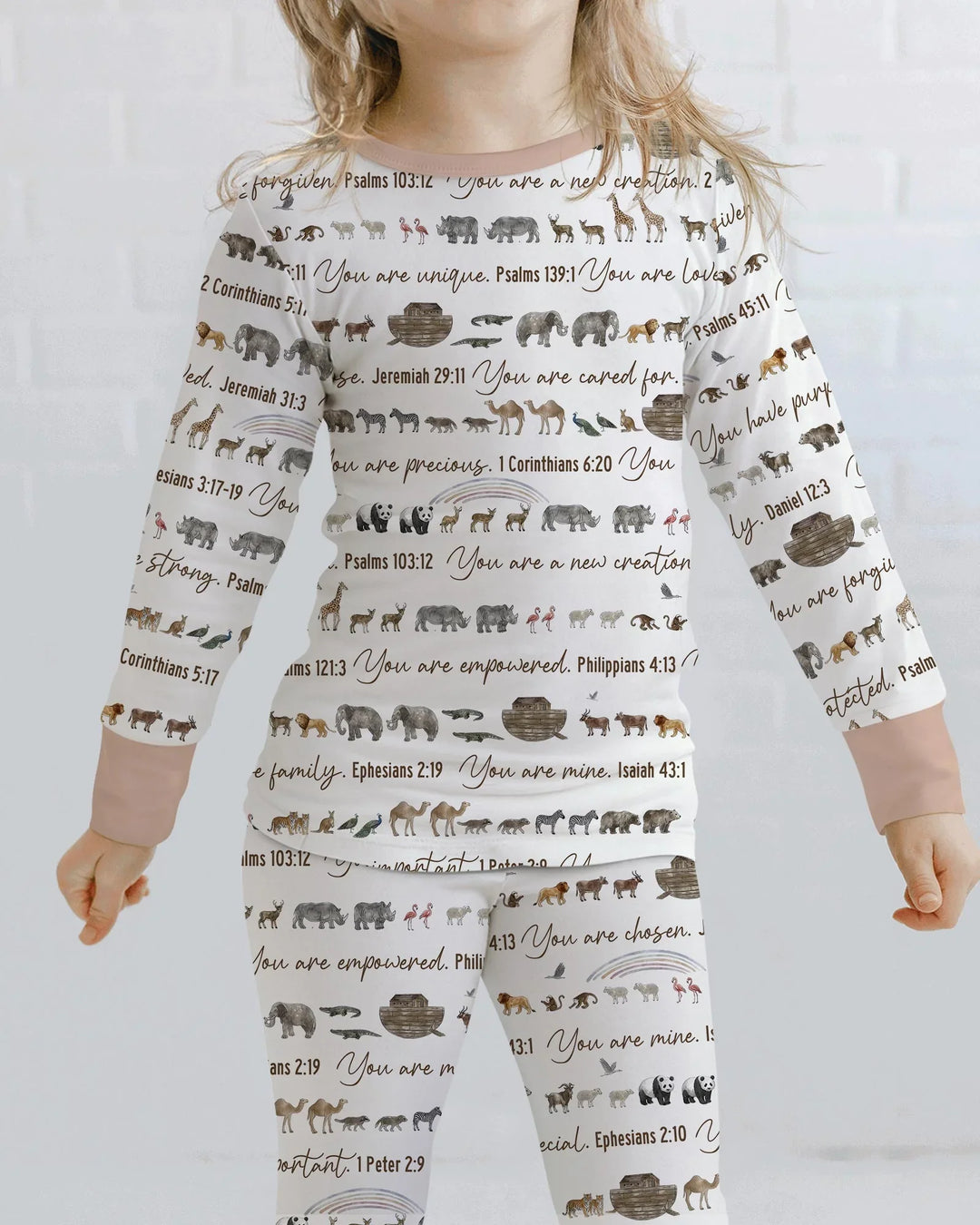 Biblical Noah's Ark Bamboo Two Piece Long Sleeve Pajama Set