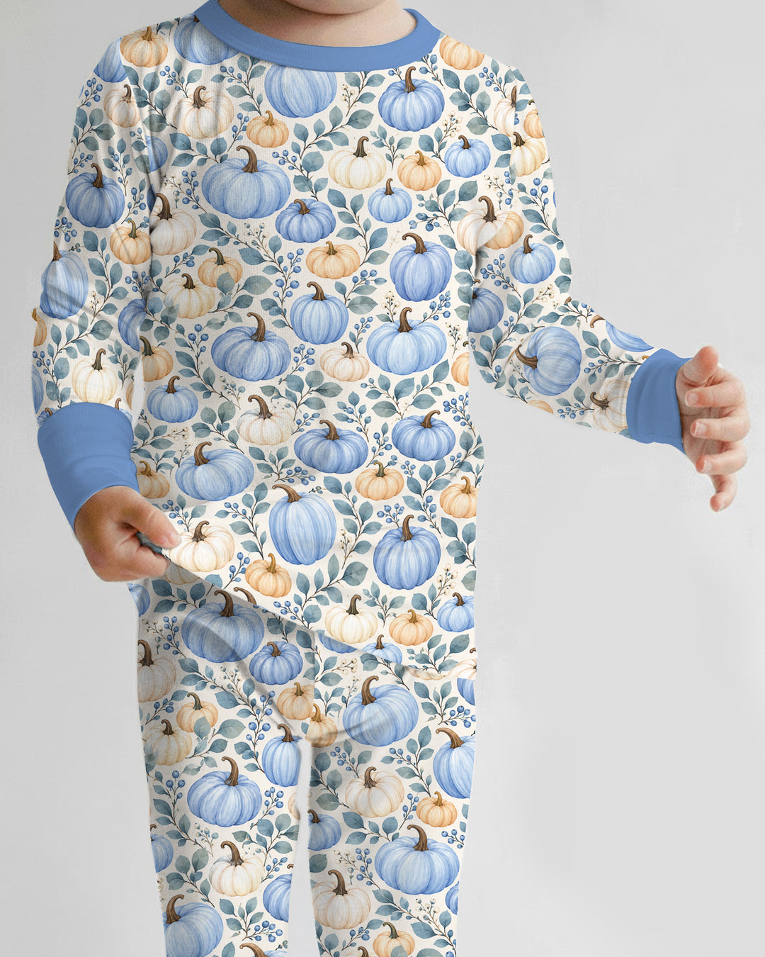 Pumpkin Cozy Fall Bamboo Two Piece Long Sleeve Pajama Set