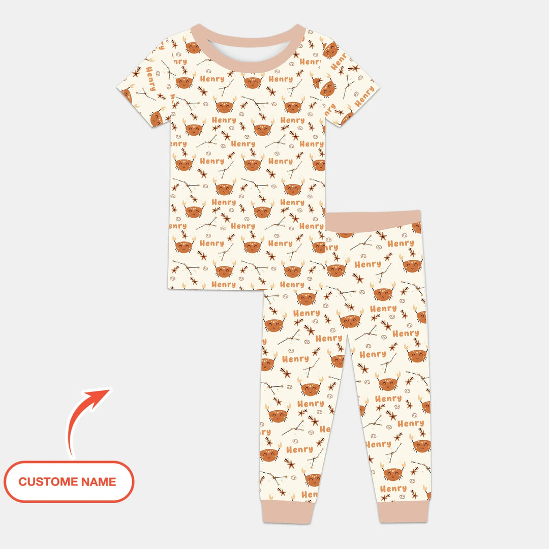 Zweiteiliges, kurzärmliges Pyjama-Set mit Marienkäfern