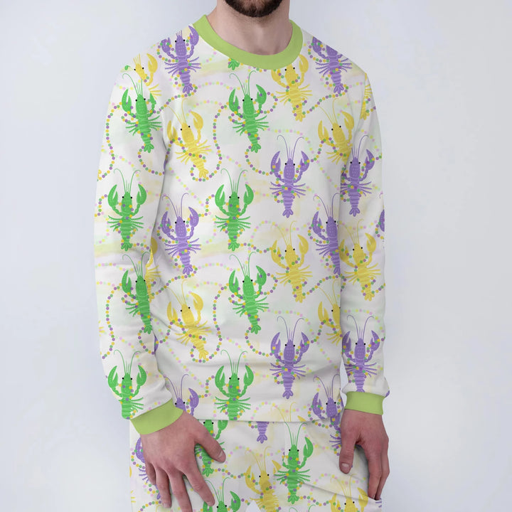 Mardi Gras Crawfish Family Matching Bamboo Men's Pajama Set