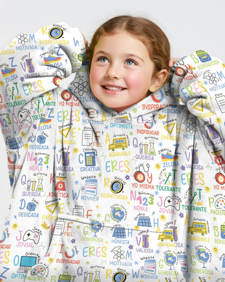 Du bist spanisches Alphabet Version Bambus-Kuschelpullover