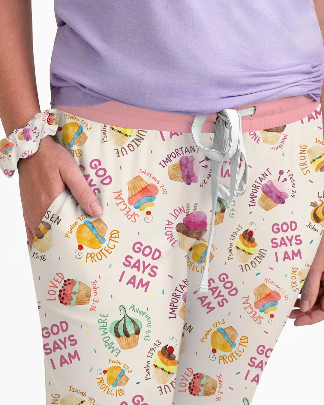 Niedliches Cupcake-Gott-sagt-ich-bin-Bambus-Damen-Pyjama-Set
