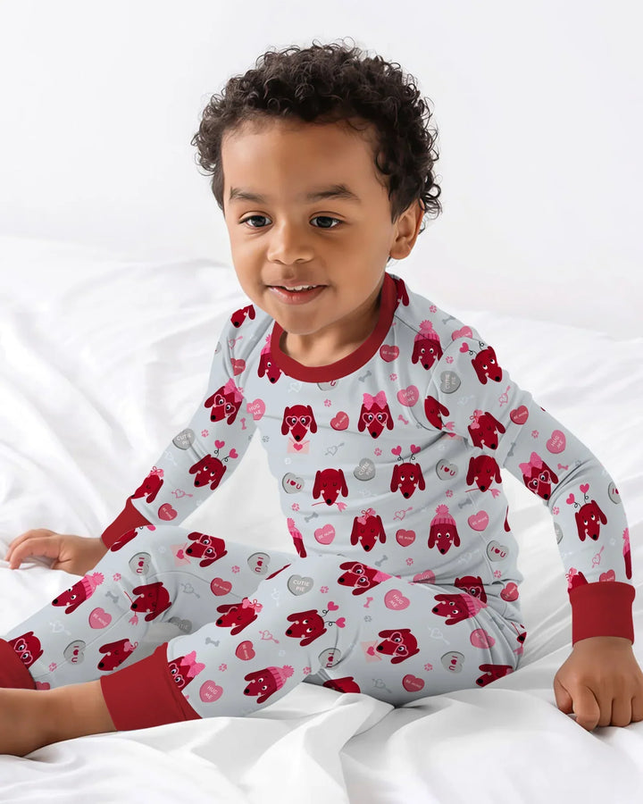 Zweiteiliges Langarm-Pyjama-Set mit Sommerfrüchten