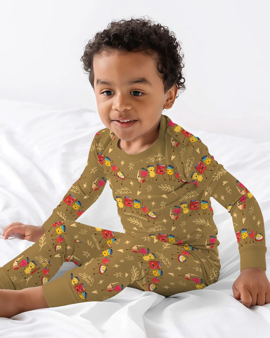 Zweiteiliges Langarm-Pyjama-Set mit Sommerfrüchten
