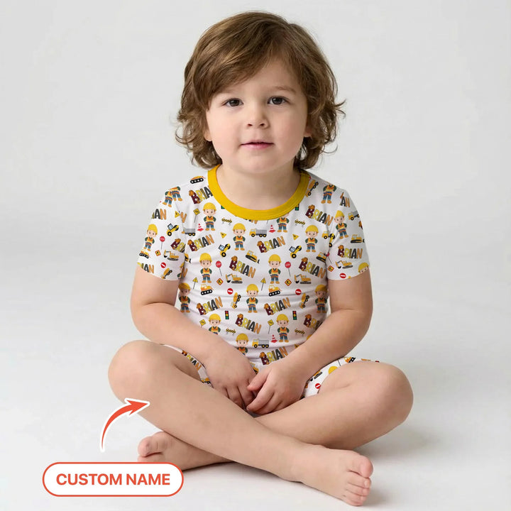 Zweiteiliges Pyjama-Set mit kurzen Ärmeln und Shorts im Sommer-Design