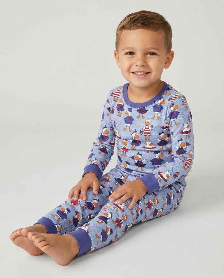 Zweiteiliges Langarm-Pyjama-Set mit Sommerfrüchten
