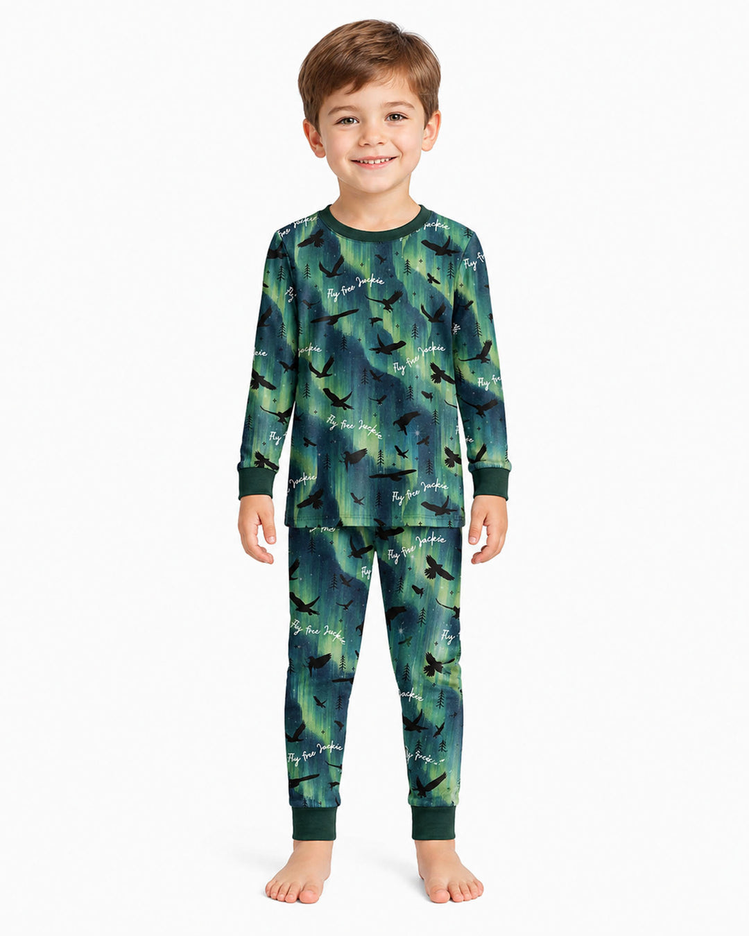 Fly Free Jackie Eagle Bamboo Two Piece Long Sleeve Pajama Set