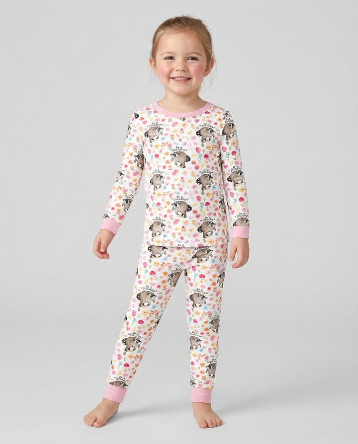 Zweiteiliges Langarm-Pyjama-Set mit Sommerfrüchten