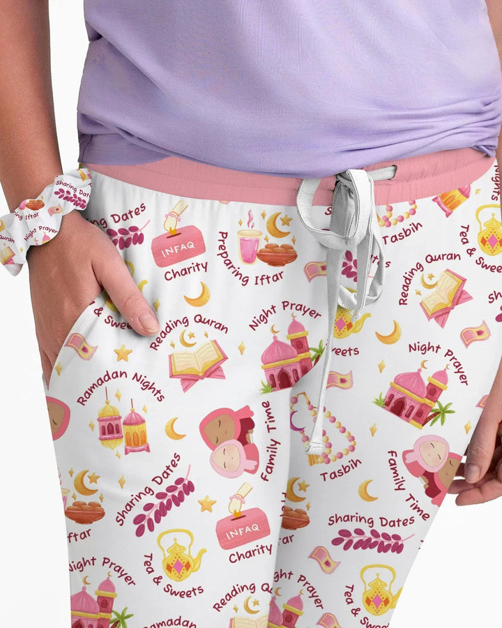 Ramadan Mubarak Passender Familien-Bambus-Damen-Pyjama-Set