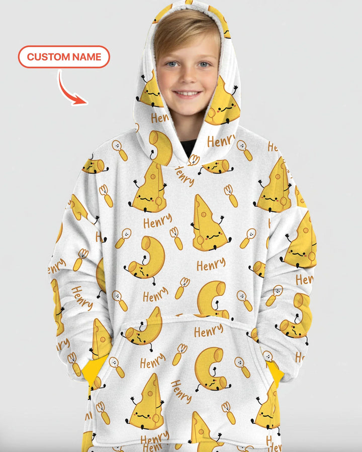 Custom Name Mac & Cheese Club Bamboo Blanket Hoodie