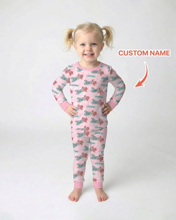 Zweiteiliges Langarm-Pyjama-Set mit Sommerfrüchten