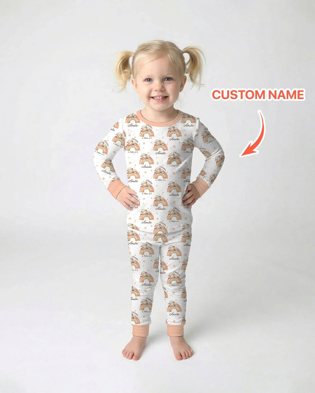 Zweiteiliges Langarm-Pyjama-Set mit Sommerfrüchten
