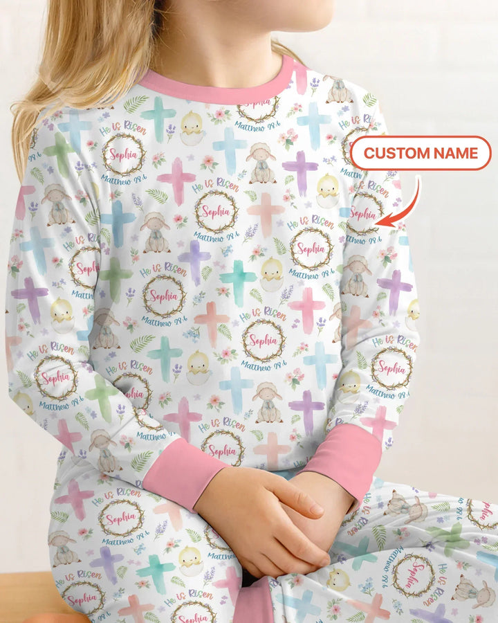 Zweiteiliges Langarm-Pyjama-Set mit Sommerfrüchten