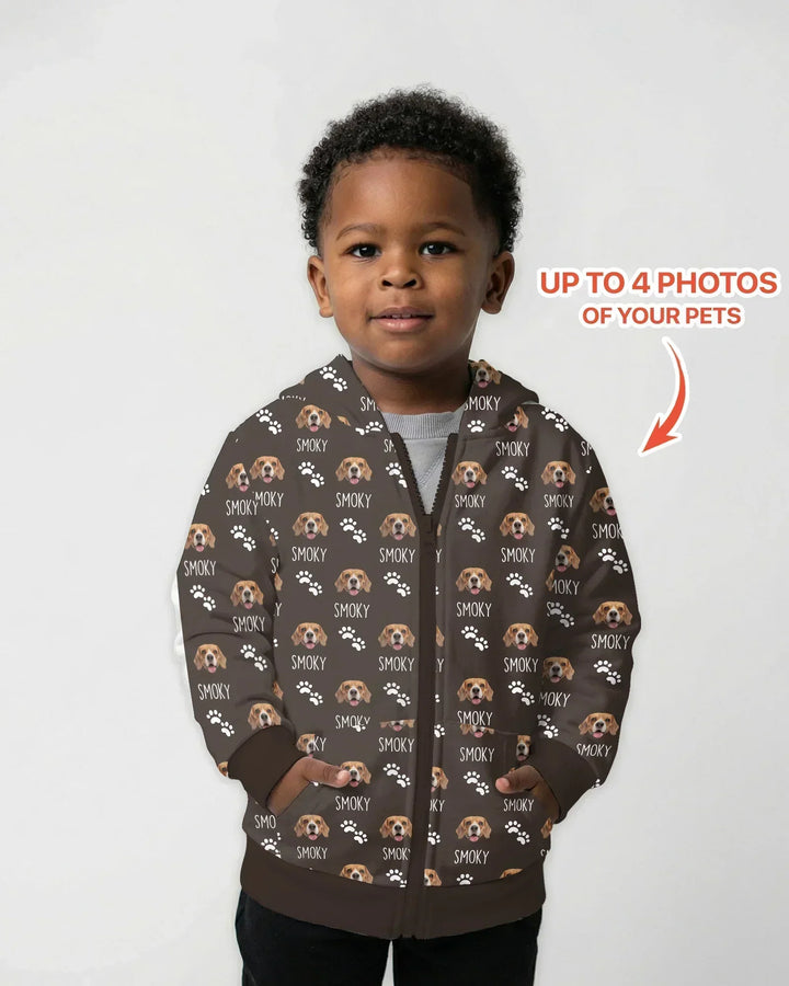 Personalisierter Hoodie mit Namen und Tierfotos aus Bambus