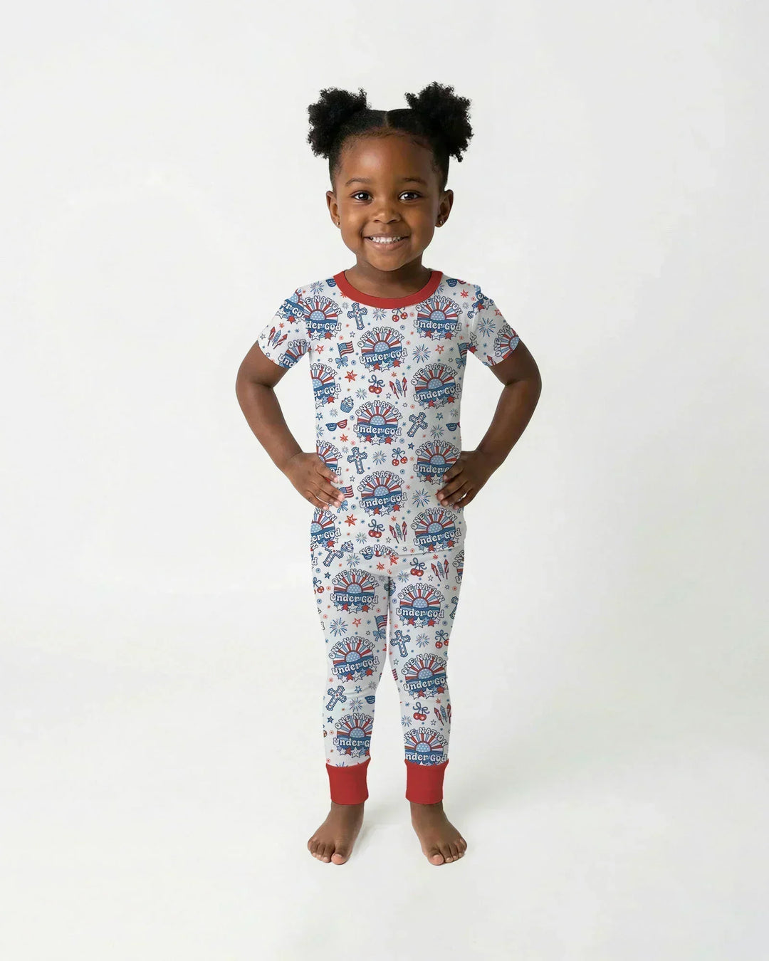 Zweiteiliges, kurzärmliges Pyjama-Set mit Marienkäfern