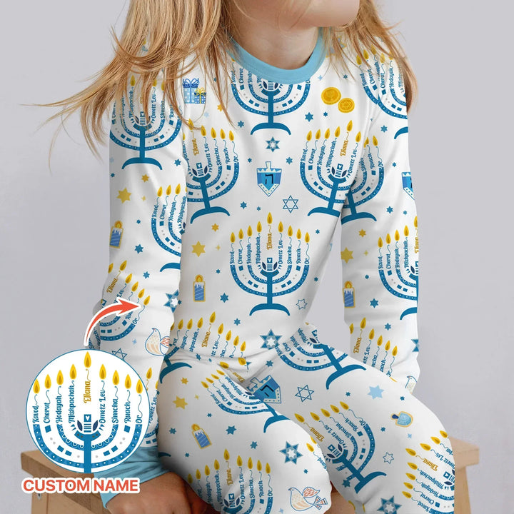 Zweiteiliges Langarm-Pyjama-Set mit Sommerfrüchten