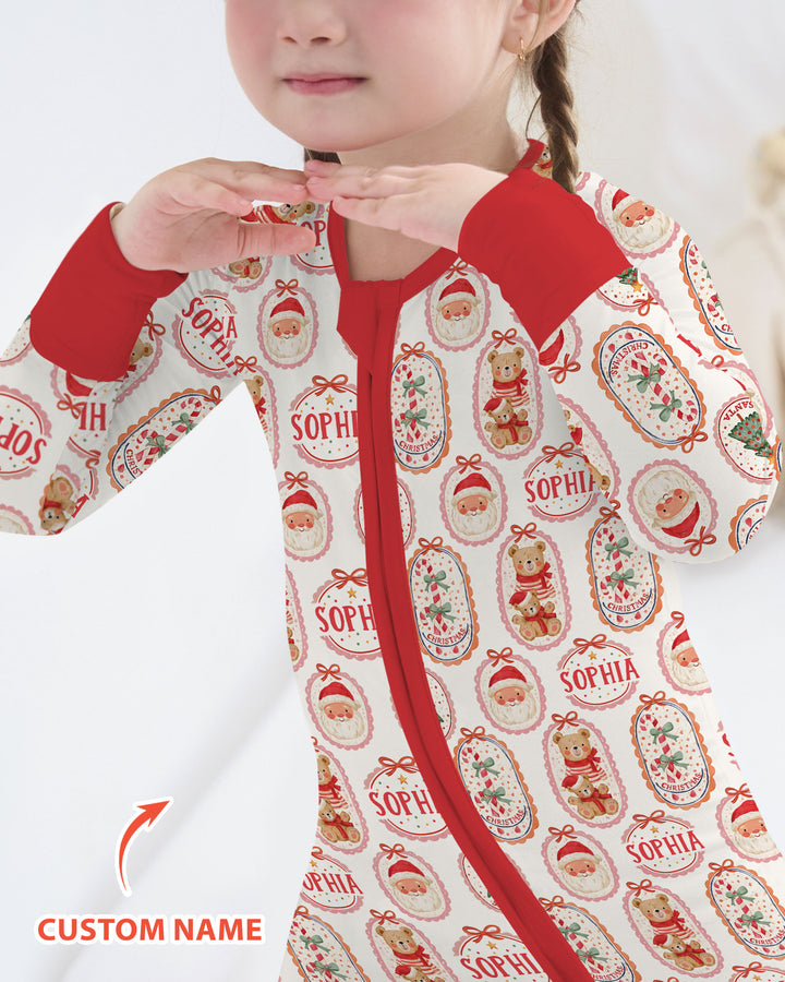 Vintage Christmas Cameo Bamboo Convertible Zippy