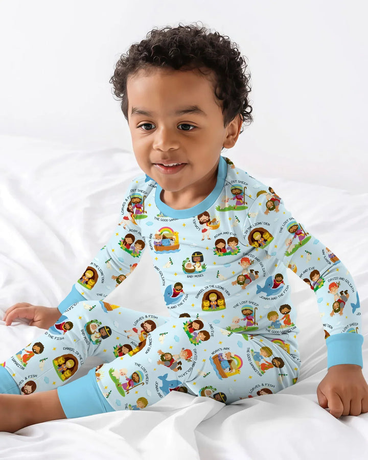 Zweiteiliges Langarm-Pyjama-Set mit Sommerfrüchten